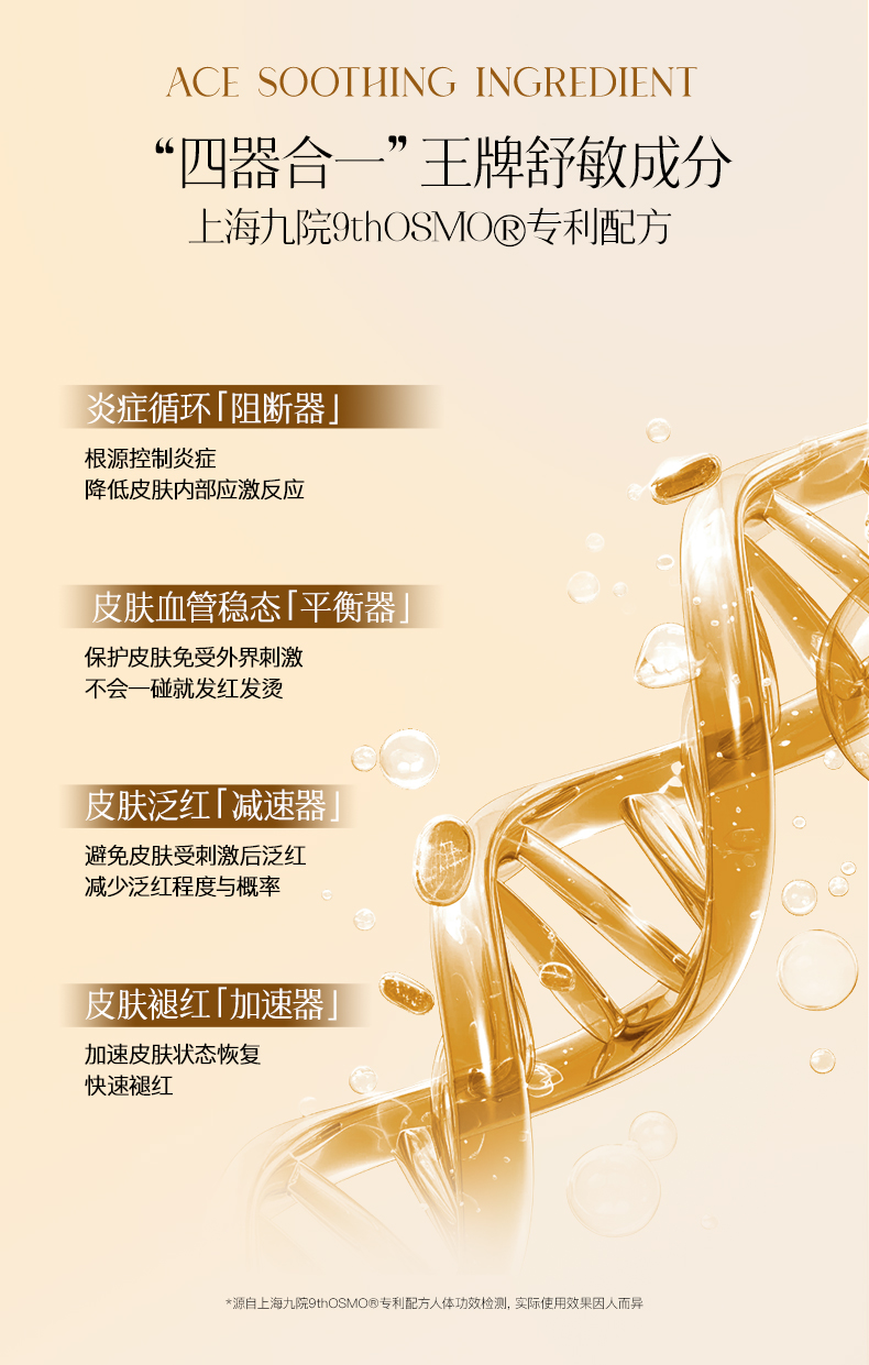 在上海第九人民医院的专利单上，有一个专门为敏感肌开发的舒敏配方