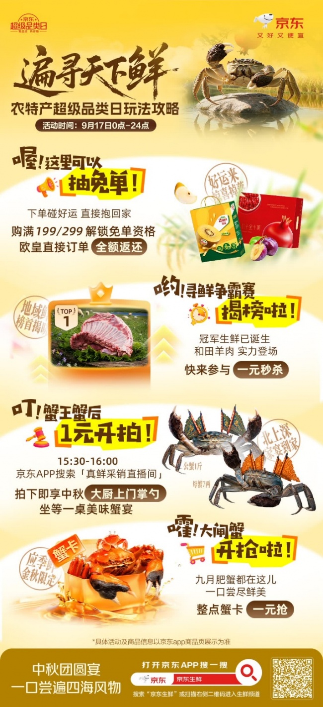 金秋吃蟹季，京东生鲜鲜活“精挑蟹”满膏满黄，礼盒装直接送出手